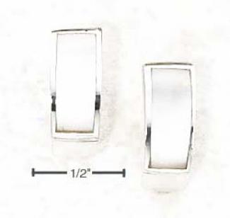 Steriing Silver 1/4 Block Synthetic Mop Inlay Post Earrings