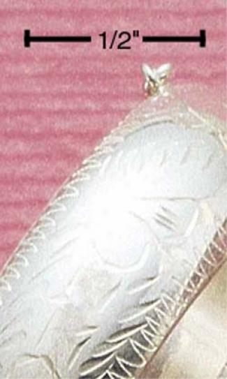 Sterling Silver 15mm Etched Bangle Bracelet