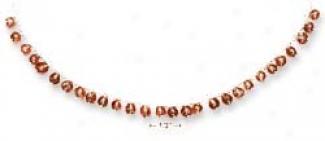 Sterling Silver 16 Inch Honey Amber Bead Dangle Necklace