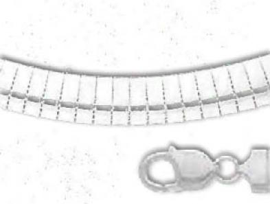 Sterling Silver 16 Inch X 8.0 Mm Omega Necklace