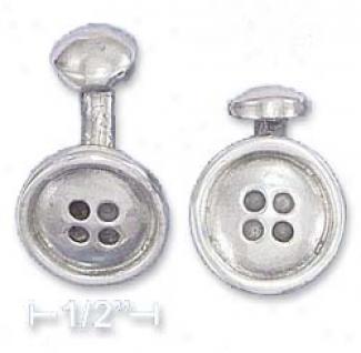 Sterling Silver 16mm Button Cuff Links