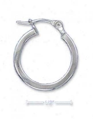 Sterling Silver 16mm Lightweight Squared Hoop Earrings