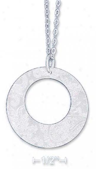 Sterling Silver 18 Inch Pendant Chain Circle Pendant