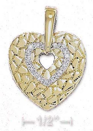 Sterliny Silver 18 Inch Vermeil 12m Cz Fully prepared Heart Necklace