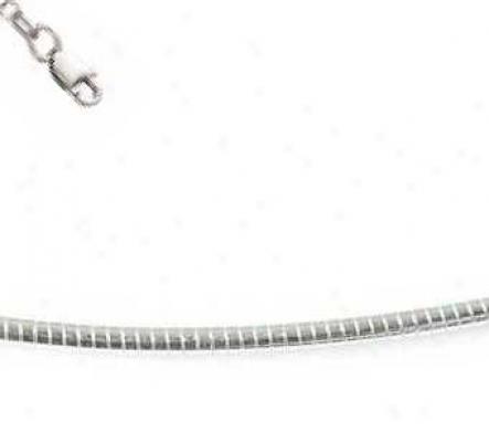 Sterling Silverr 18 Inch X 1.2 Mm Round Omega Necklace