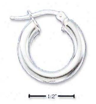 Sterling Silver 18mm 4mm Stock French Lock Earrigns