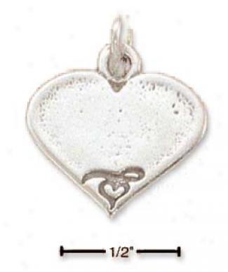Sterling Silver 18mm Engravable Heart Charm