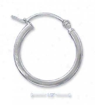 Sterling Gentle 18mm Lightweight Squared Hoop Earrings