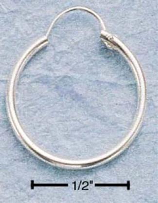 Sterling Silver 18mm Tubular Hoo0 With U Wire Earrings