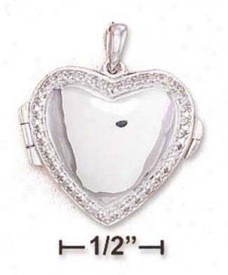 Sterling Silver 19mm Heart Locket Pendant