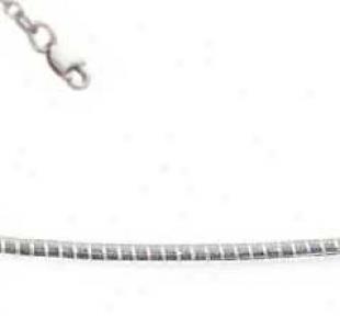 Sterling Silver 20 Inch X 1.0 Mm Round Omega Necklace