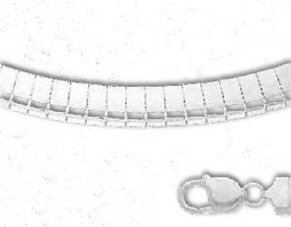 Sterling Silver 20 Inch X 6.0 Mm Omega Necklace