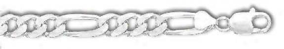 Sterling Silver 22 Inch X 9.6 Mm Figaro Chain Necklace
