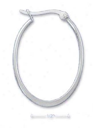 Sterling Silver 22mm X 30mm Tubular Hoop Earrings