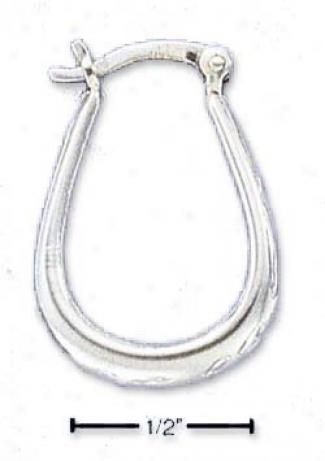 Sterling Silver 22x11mm Hoop French Lock Earrings