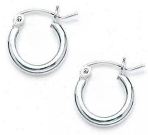 Sterling Silver 2x13mm Polished Hoop Earrings