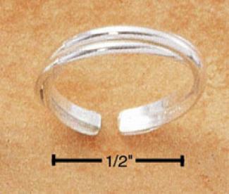 Sterling Silver 3 Band Ring Toe Circle