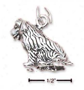 Sterling Silver 3-d Newfoundland Charm