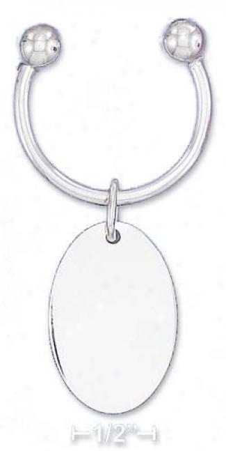 Sterling Silver 31mm 1/2 Circle Key Ring
