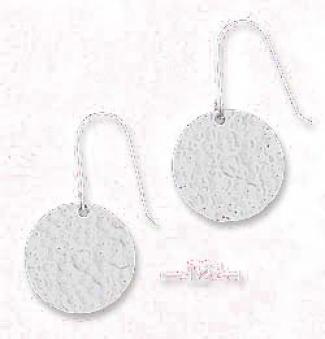 Sterling Silver 3/4 Inch Hammered Textured Disk Earrings
