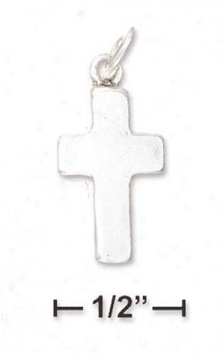 Setrling Silver 3/4 Inch Plain Cross Pendant