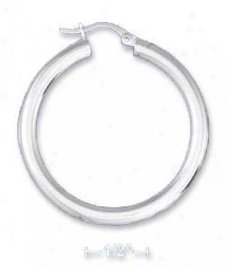 Sterling Silver 39mm Tubular Earrings French Lock (5mm Tube)