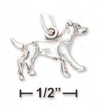 Sterling Silver 3d Antiqued Jack Russell Terrier Dog Chaem