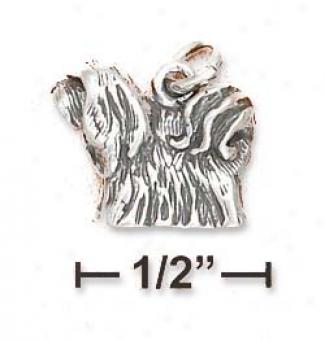 Sterling Silver 3d Antiqusd Lhasa Apso Charm