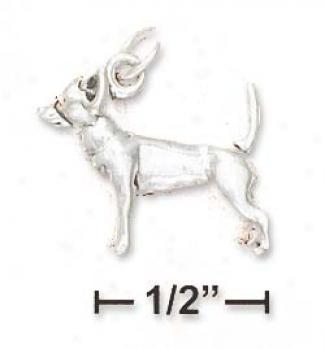 Sterling Silver 3d Chihuahua Charm