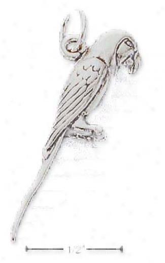 Sterling Silver 3d Parrot Charm