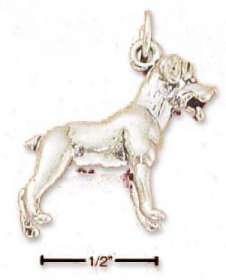 Sterling Silver 3d Rottweiler Charm