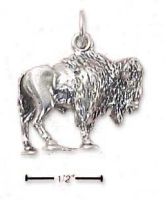 Sterling Silver 3d Standing Bison Chqrm