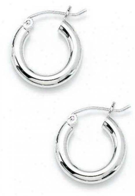 Sterling Silver 3x16mm Polished Clasp Earrings