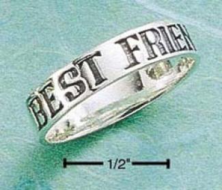 Sterling Silver 4mm Most intimately Friends Forever Band Ring