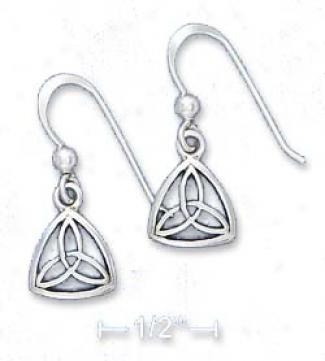 Sterling Soft and clear  5/8 Ib The Holy Trinity Knot Inscribed Earrings Globule