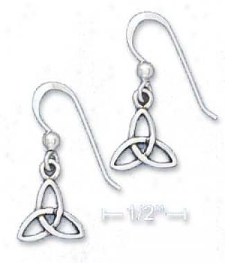 Sterling Silver 5/8 Inch Trinity Knot Earrings And Bead