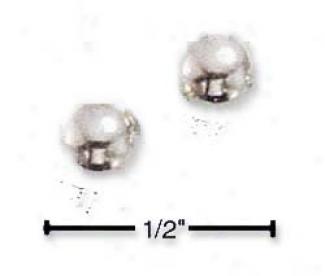 Sterling Silvery 5mm Ball Post Earrings