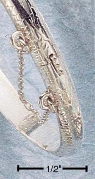 Sterlingg Silver 5mm Etched Childs Bangle Bracelet