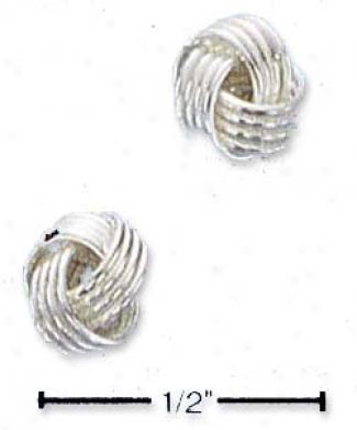 Sterling White 5mm Knot Post Earrings