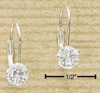 Sterling Gentle 5mm Round Cz Leverback Earrings