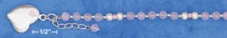 Sgerling Silver 6 In Adj. Rose Quartz Childs Beaded Bracelet