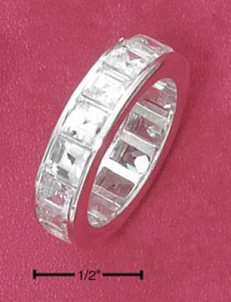 Sterling Silver 6mm Clear Channel Sef Cz Eternity Ring