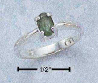Sterling Silver 6x4 Oval Emerald Ring