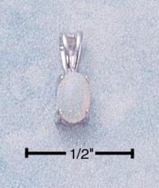 Sterling Silver 6x4 Oval Genuine Opal Pendant