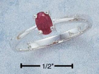 Sterling Silver 6x4 Oval Ruby Ring