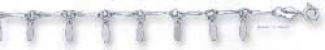 Sterling Silver 7 In. Bow Tie Link Bracelet Marquise Dangles