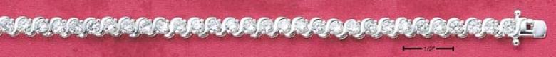 Sterling Silver 7 In Cubuc Zirconia S Desigb Tennis Bracelet