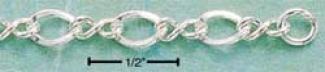 Sterling Silver 7 Inch 2 Small 1 Large Oval Link Bracelet