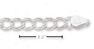 Sterling Silver 7 Inch Charm Link Bracelet (approx. 4mm)