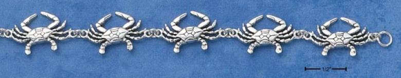 Sterling Silver 7 Inc hCrabs Link Bracelet